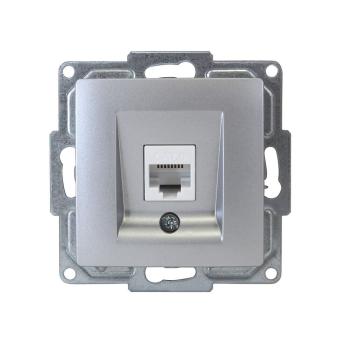 Gunsan Visage Datenbuchse 1-fach CAT6 Internet Netzwerk Unterputz Silber